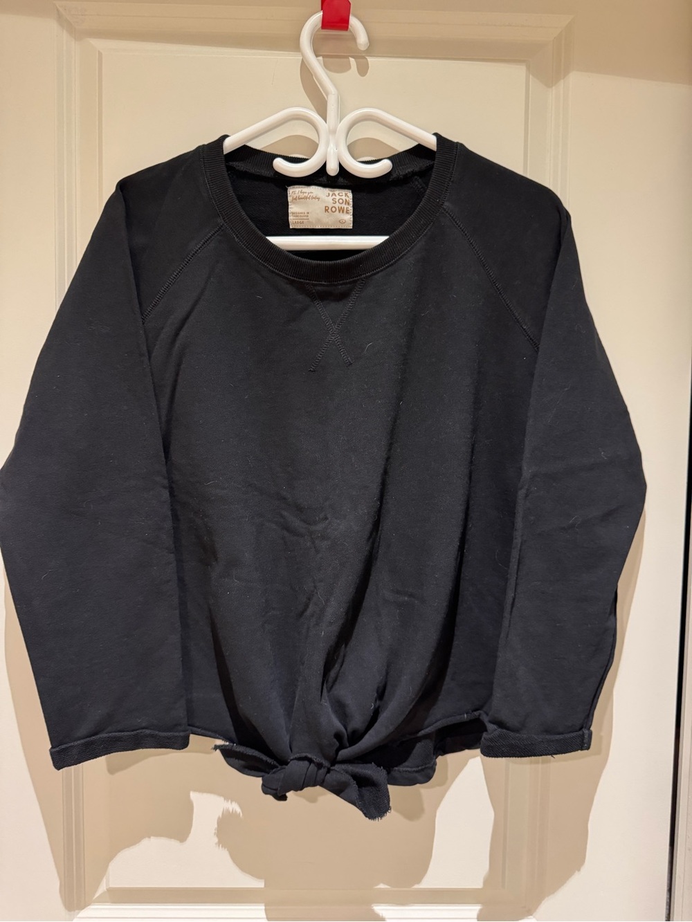 Jackson Rowe 100% Cotton Black Sweatshirt with Cream Label